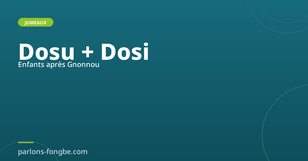 Dosu et Dosi : les enfants après Gnonnou