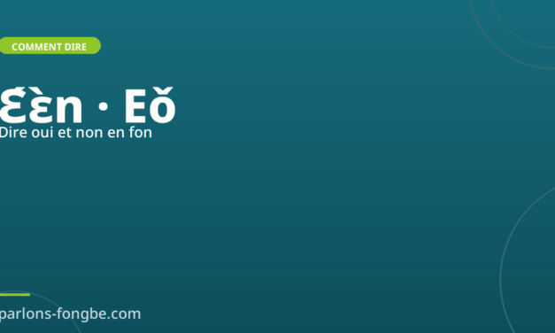 Comment dire « oui » et « non » en fon : Ɛ́ɛ̀n et Eǒ