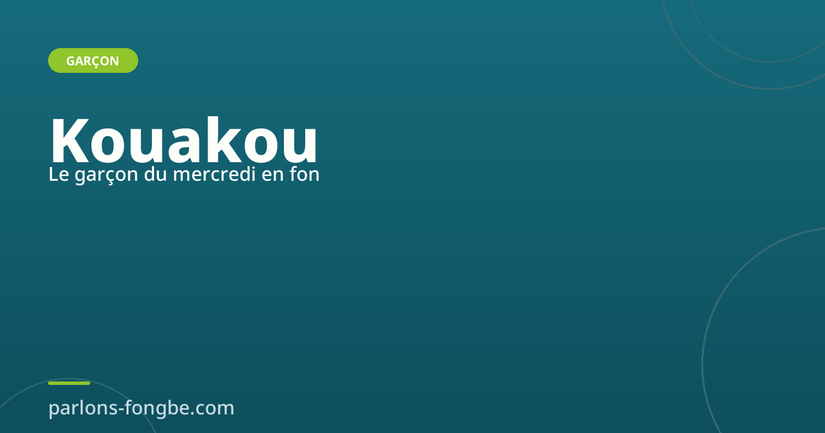 Prénom Kouakou : le garçon du mercredi en fon