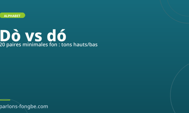 20 paires minimales en fon : entraînement aux tons hauts/bas