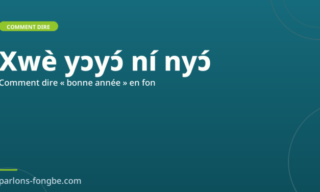 Comment dire « bonne année » en fon : Xwè yɔyɔ́ ní nyɔ́