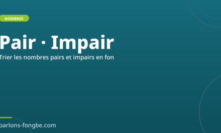 Nombres pairs et impairs en fon : trier les nombres