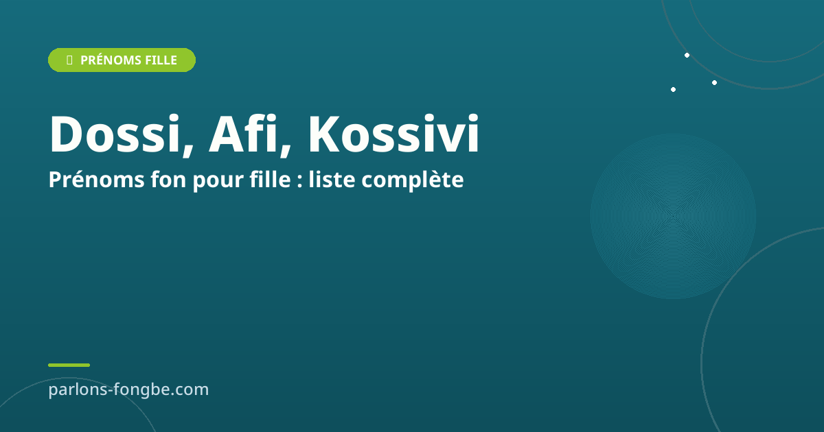 50 prénoms fon pour fille : liste et significations