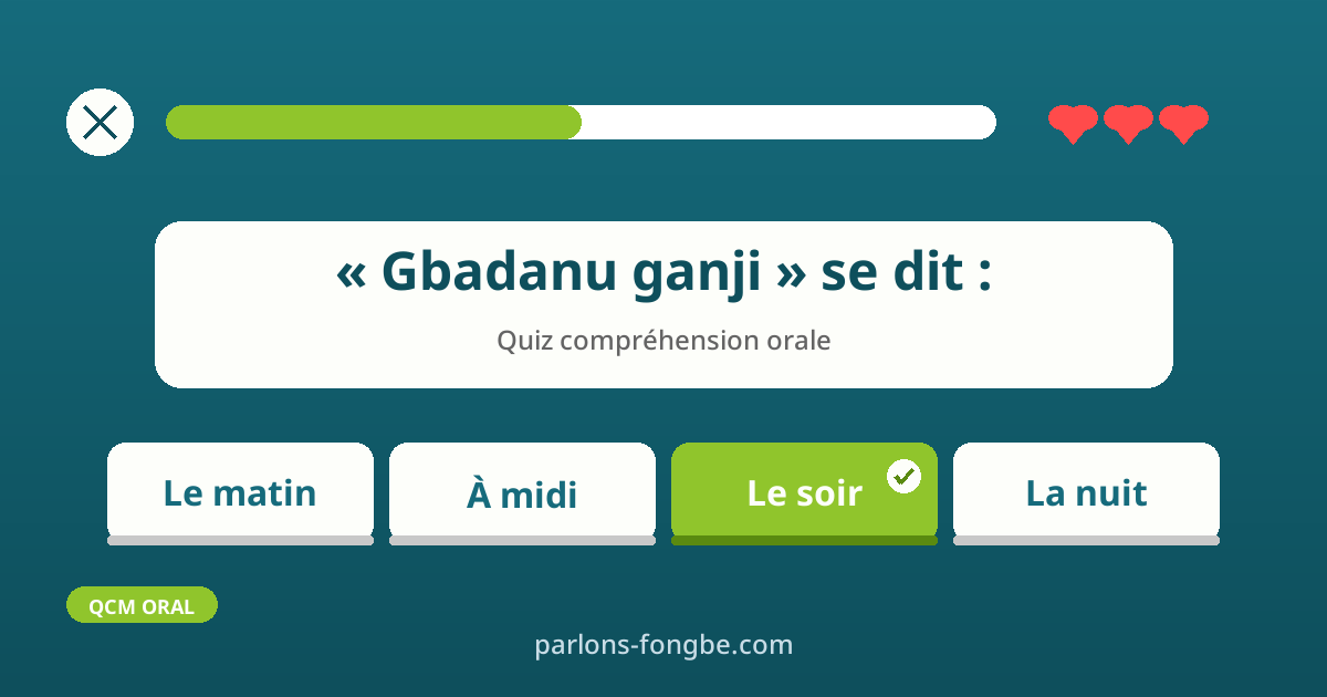 Quiz salutations en fon : testez votre compréhension orale