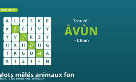 Mots mêlés fon : trouve les animaux et la nature