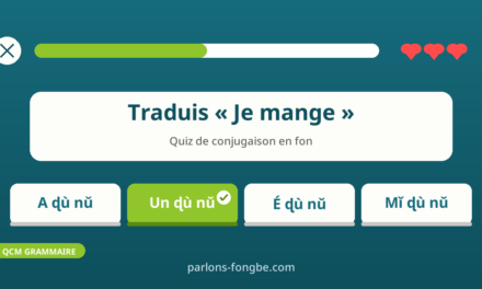 Exercices : conjugaison et structure des phrases en fon