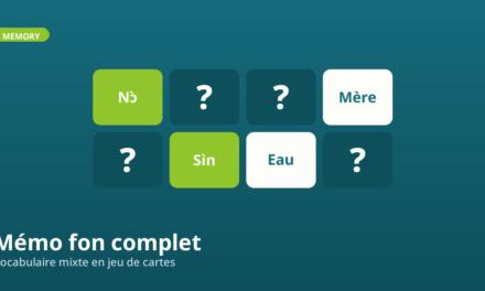 Mémo fon : jeu de cartes pour mémoriser le vocabulaire