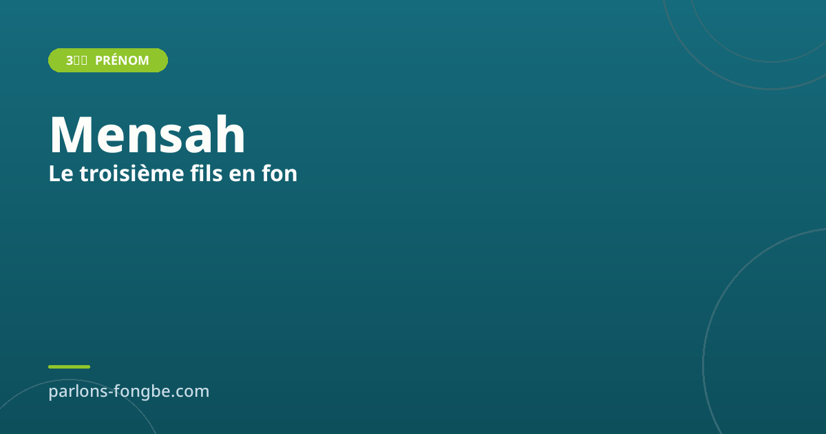Prénom Mensah : signification, origine et variantes