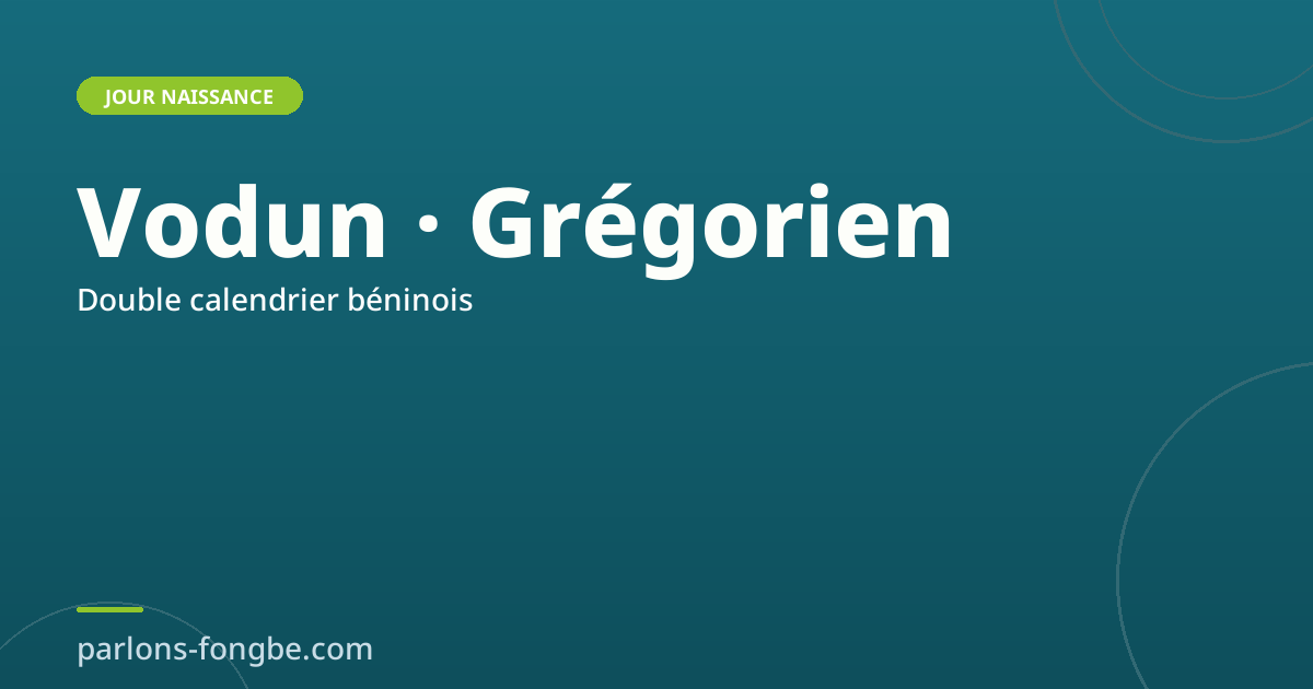 Calendrier vodun et calendrier grégorien : double système béninois
